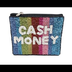 cash money beaded coin purse